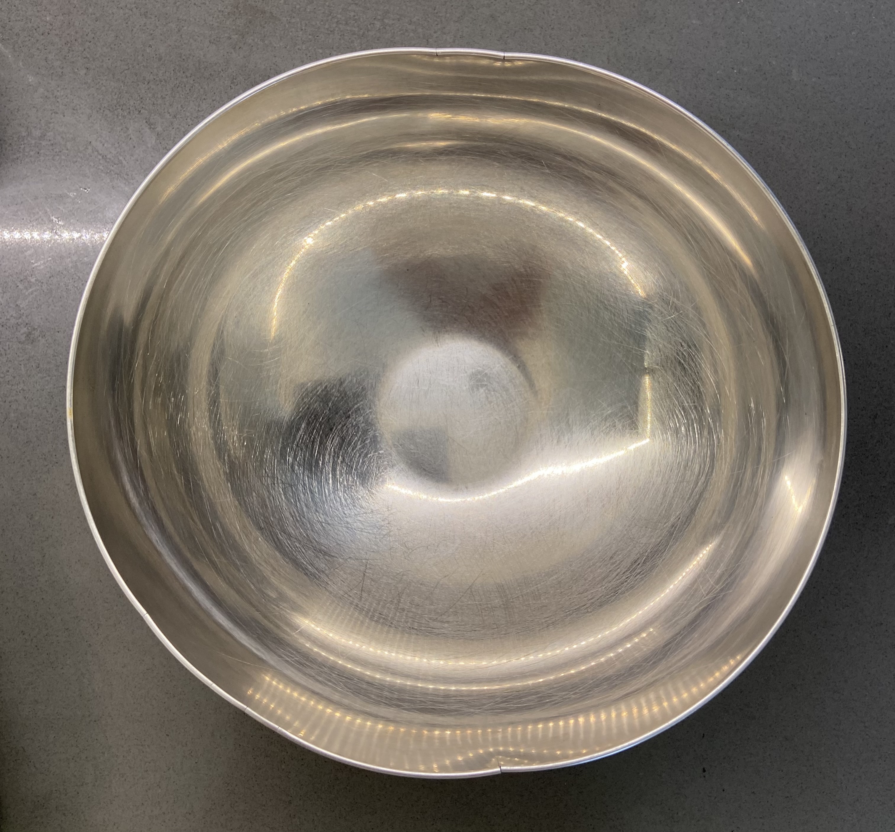 Ikea metal mixing bowl, slightly bent